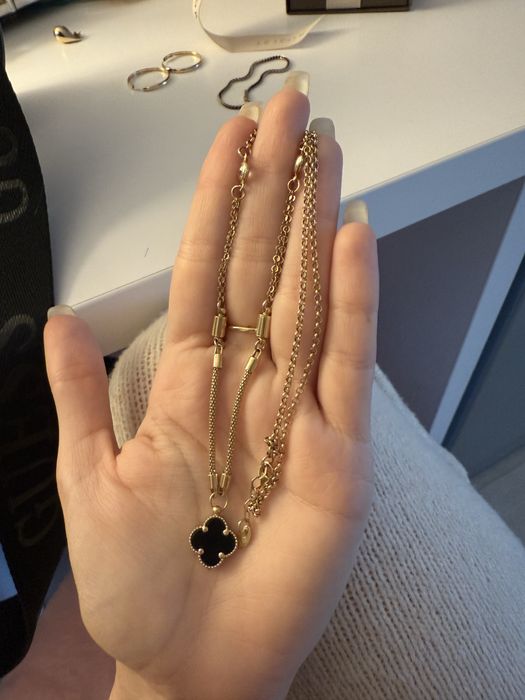 Vand lant de aur de 14 k (585) model Van Cleef piatra onix