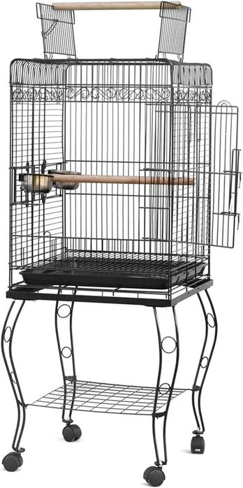 Правоъгълна клетка за голям папагал отваряща се отгоре