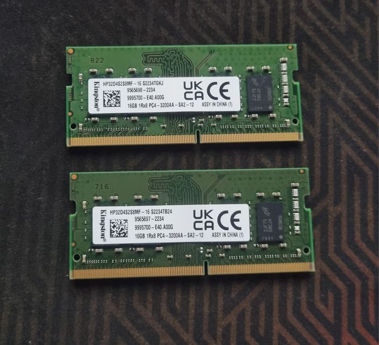 KIT Memorii RAM, Kingston 32GB DDR4 Sodimm 16GB 1Rx8 PC4-3200AA- SA2-12 / Laptop / NUC/ MiniPC