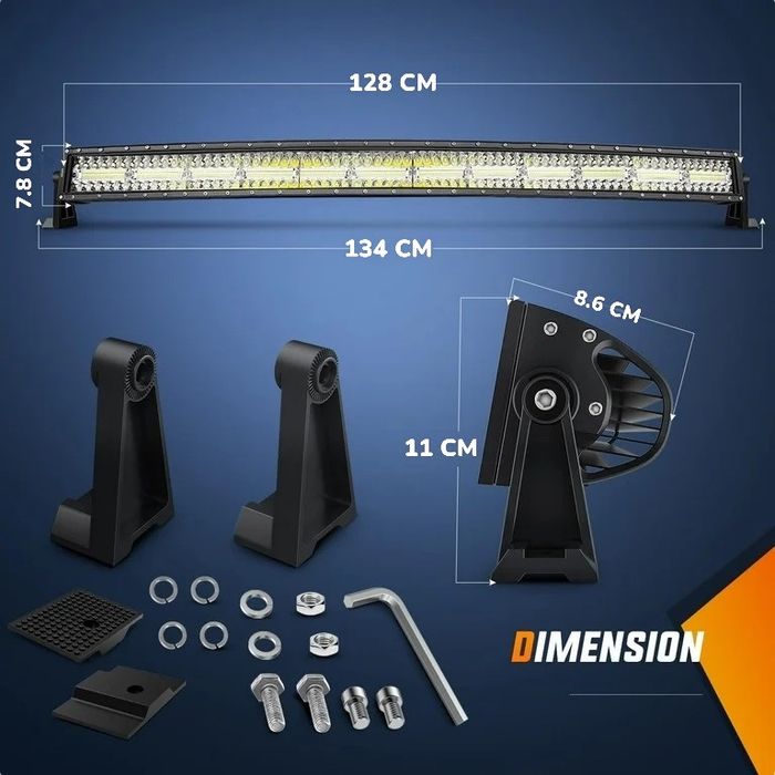 12D ИЗВИТ LED BAR 990W 128CM ЛЕД БАР За Джип Камион Микробус