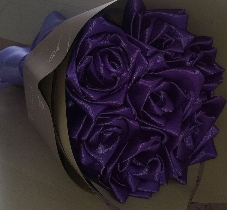 букеты из атласных лент