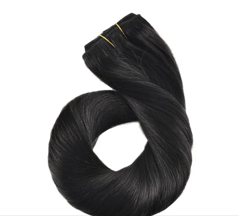 100% Естествена права коса 45см - 70 грама , 7 реда Клипс - Remy