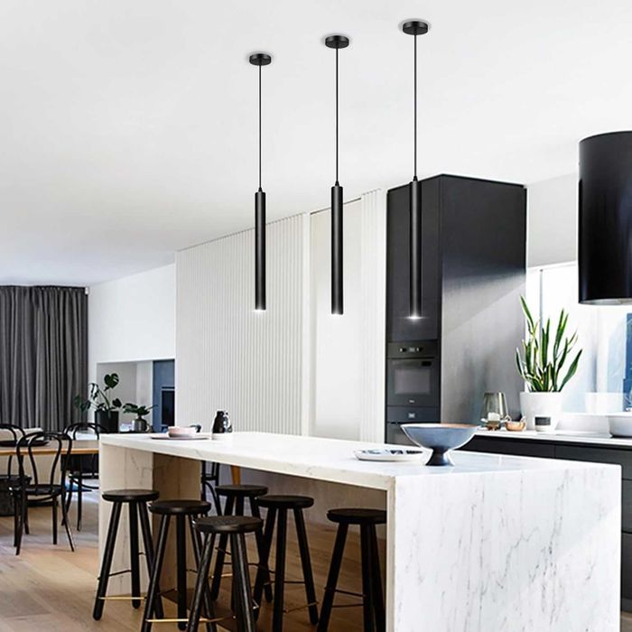 OKELI Черна модерна висяща лампа, LED 38,5 см, 4000К, 10 W