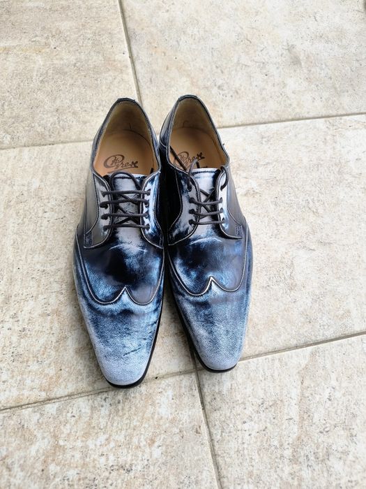 Pantofi de piele naturala culoare  albastru mărimea 41