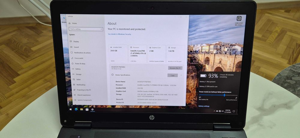 Workstation HP zBook 17 G2 - i7, 24GB RAM, SSD+HDD, IPS Full HD