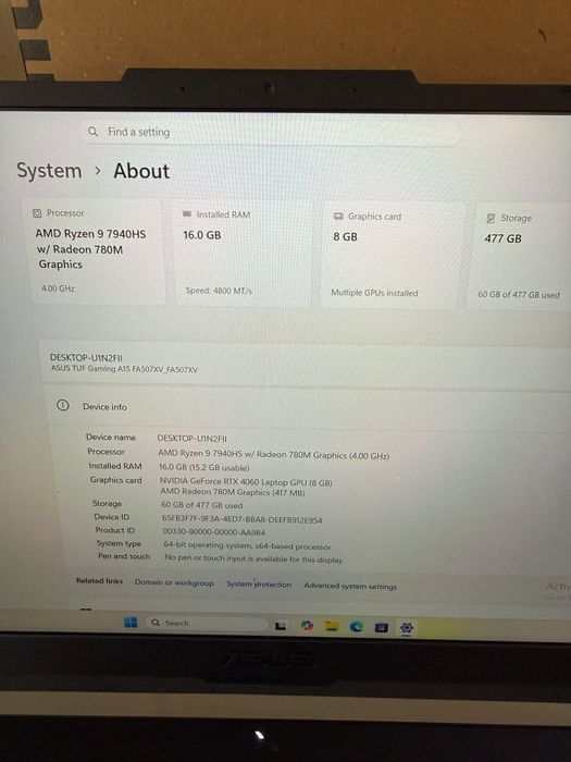 Asus Tuf Gaming A15 Amanet BKG