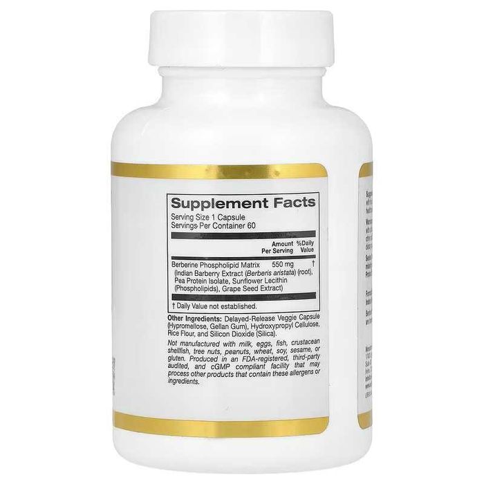 California Gold Berberine Berberin Берберин 550 mg, 60 Caps