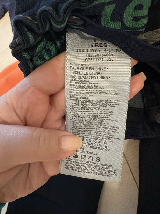 Blugi bumbac Levi’s 4-5 ani reglabili in talie