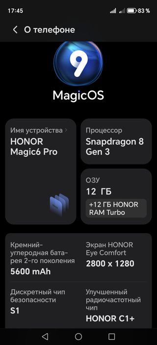 Honor Magic 6 Pro 12/512