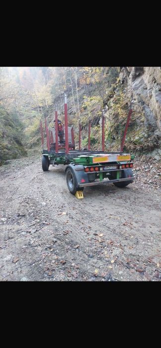 Volvo fh 12 cu macara forestiera si remorca