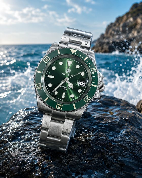 SteelDive orginal watch japan NH35A movement. Steklo-saffer crystal.