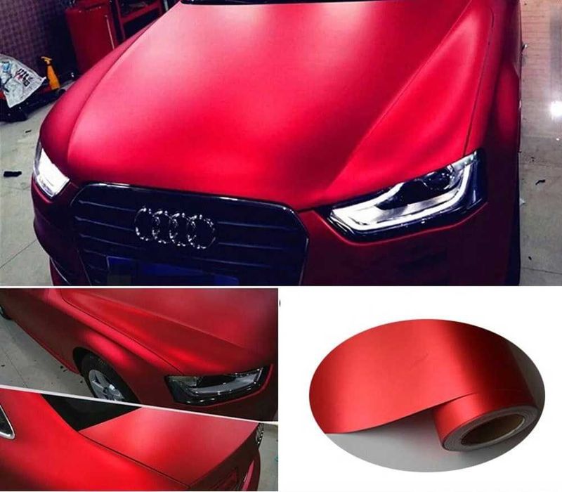 Автомобилно Фолио Червен Мат - 1.52 х 1 метър.