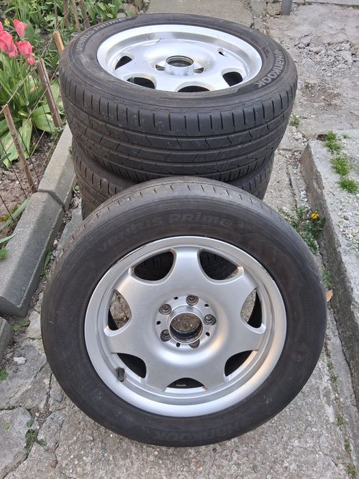 Vând cauciucuri cu jenti Mercedes w211  de vară  225/55R16 în foarte bună