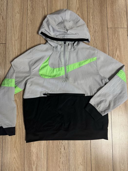 NIKE Спортно яке 'Crossover' сиво / неоново зелено / черно