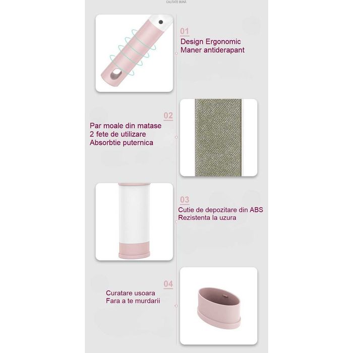 Perie Electrostatica, Curatare Blana, Scame - Haine si Tapiterii - ROZ