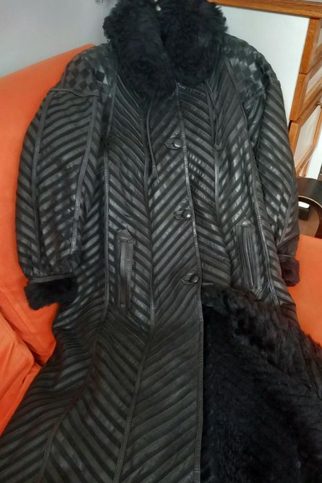 Кожено палто от агнешка кожа