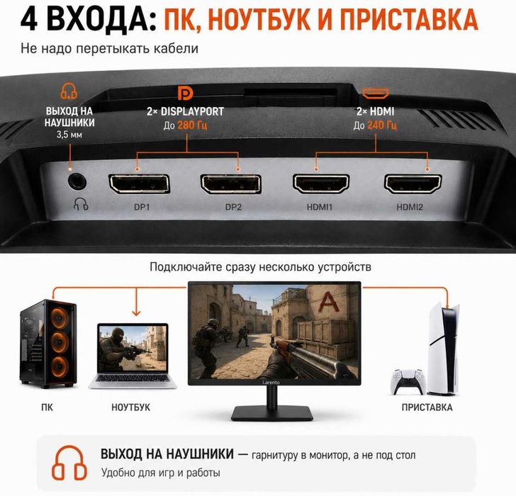 Монитор 24.5" Larento LT 25 черный