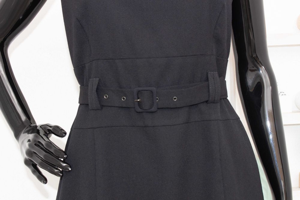 GANT дамска черна рокля тип сукман вълна с колан 36 S