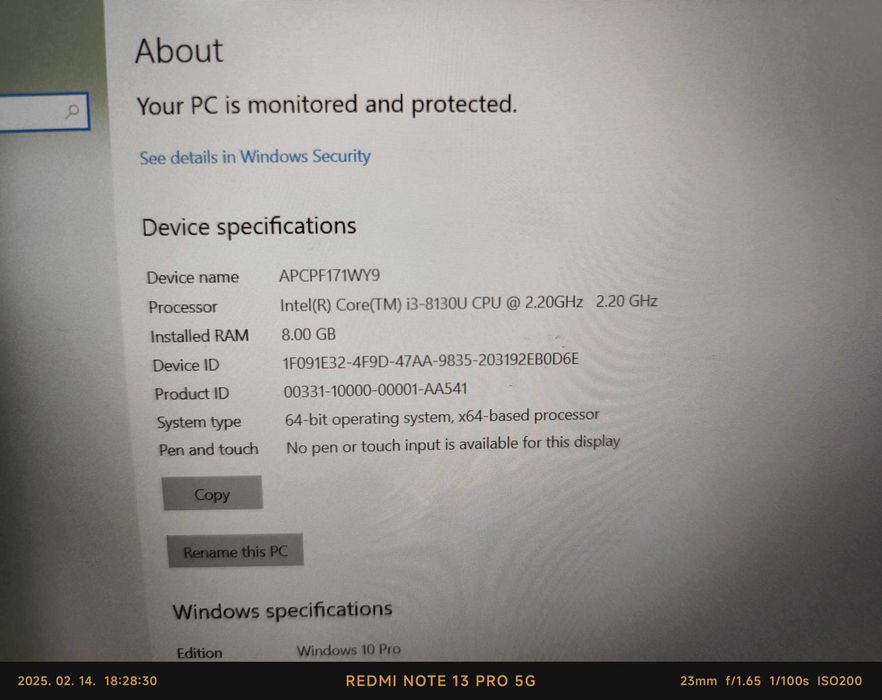 Laptop Lenovo Thinkpad L480, I3gen8, 8Gb Ram, ssd256Gb,garantie!Schimb