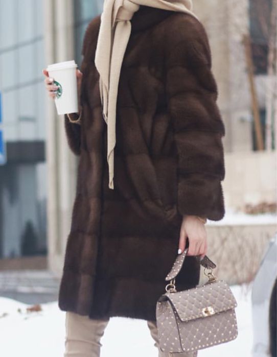 Норковая шуба S