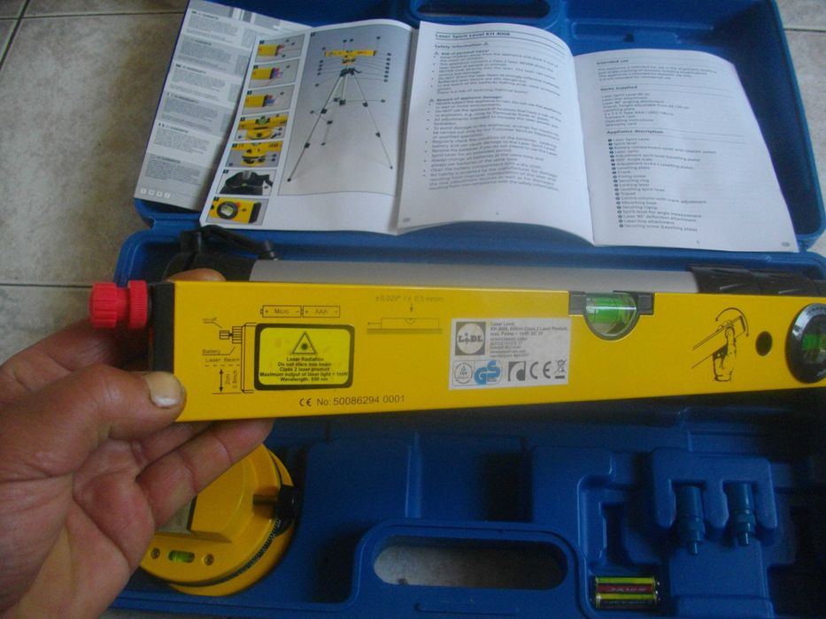 Обхват 650м нов немски лазерен нивелир Комплект Статив/Трипод Powerfix