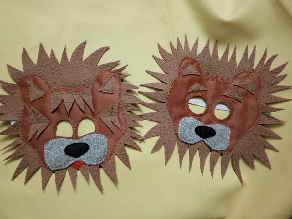 Маски для детей и взрослых. Кожзам, велюр.