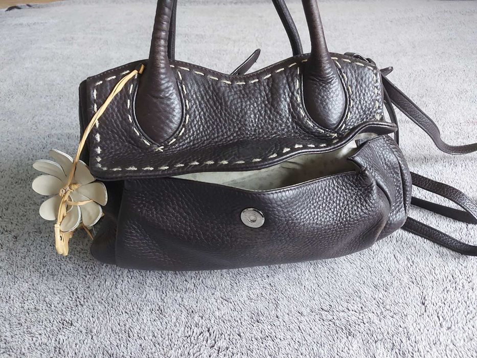 Кожена чанта Radley London - тъмно кафява