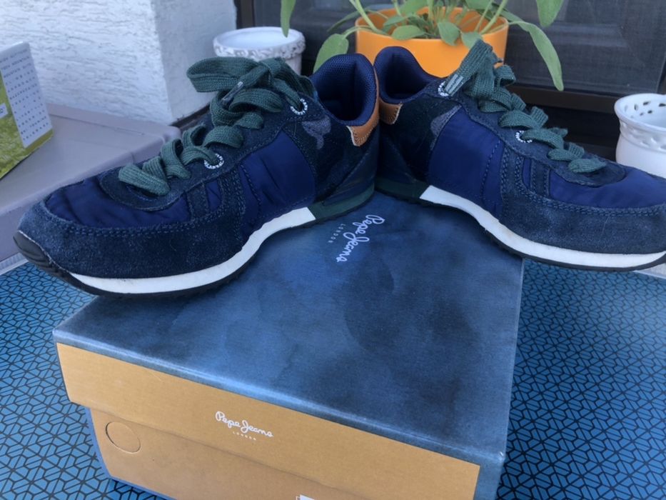Pantofi copii Pepe Jeans marimea 35, albastru camuflaj