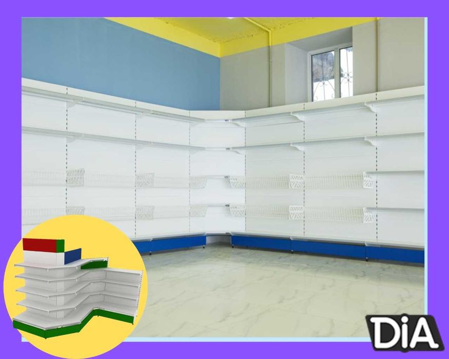 Металлический стеллаж для магазина