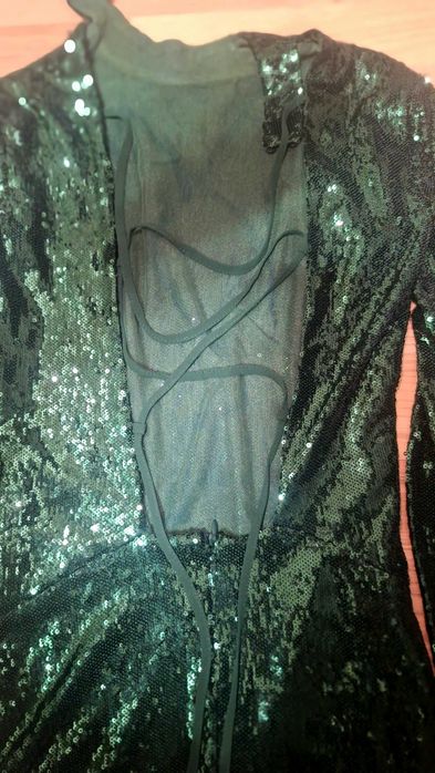 Rochie verde cu paiete marimea S