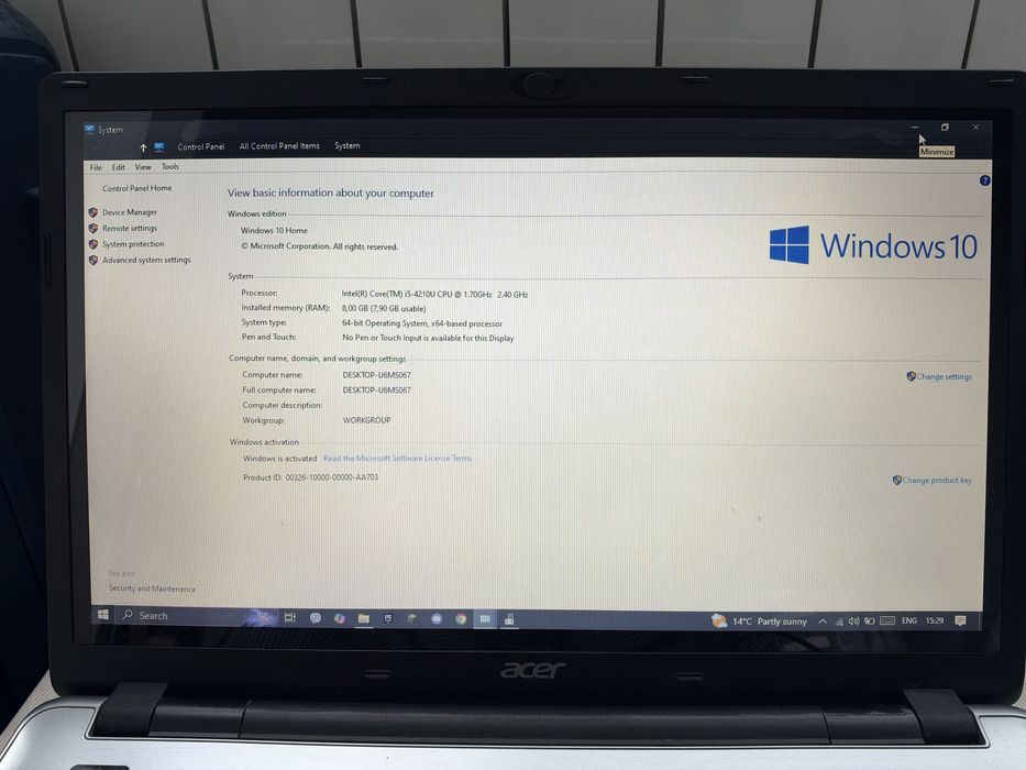 Лаптоп Acer Aspire V – Intel Core i5, 8GB RAM, SSD 256GB, NVIDIA GeForce 840M
