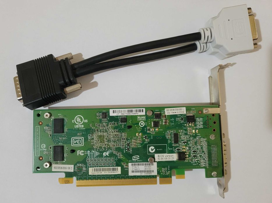 placa nVidia Quadro NVS290 + adaptor DMS-59 la 2DVI