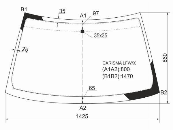 Стекло лобовое  Mitsubishi Carisma