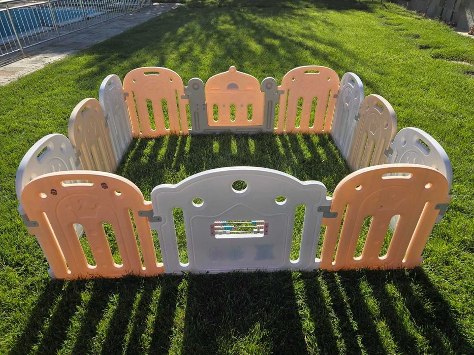 Детска ограда Sonne Home, Sweetie Pacho, Бял/Прасковен цвят