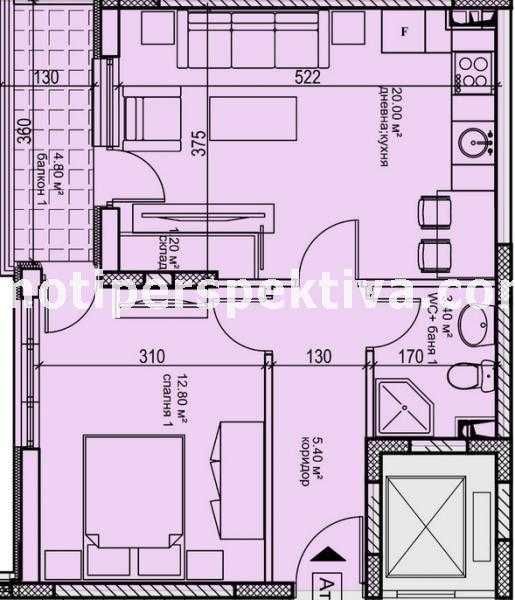 Продава се Двустаен апартамент в Пловдив, Кършияка - 63 кв.м за 1297 €/кв.м - Снимка #1