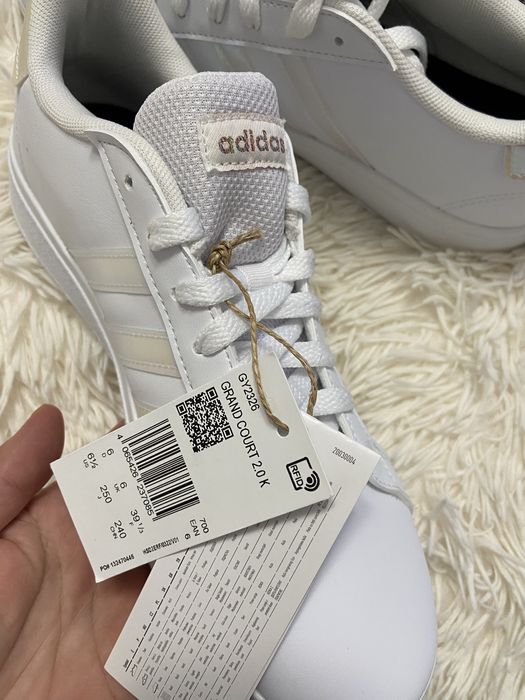 Adidas  39 !  Grand Court 2.0, Alb, Roz Noi !