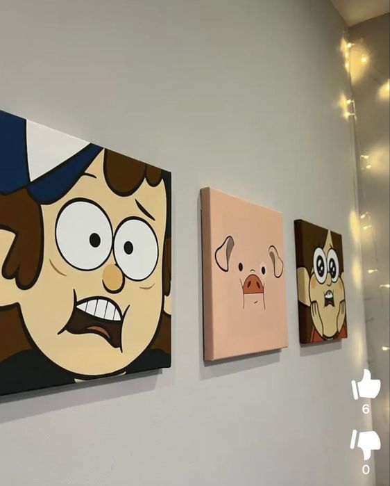 Модульная Картина Гравити Фолз Мэйбл Диппер Пухля