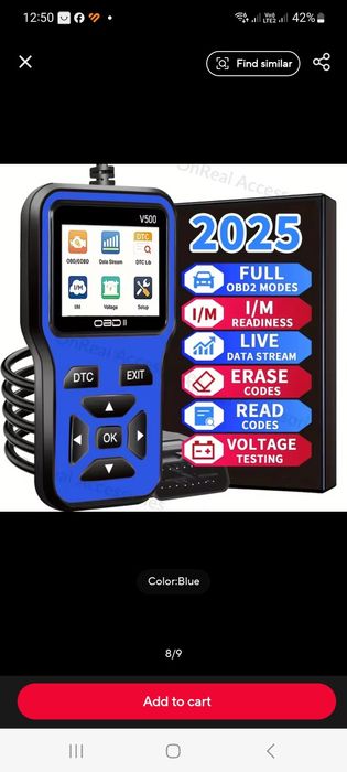 Tester auto OBD2 citire,ștergere erori V500,albastru