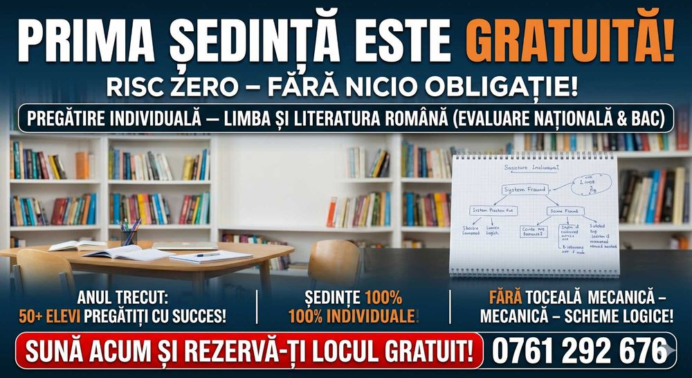 Peste 50 de elevi pregătiți cu succes anul trecut. Prima ședință este GRATUITĂ!