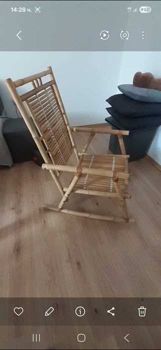 Люлеещ се стол от естествен бамбук Lacko