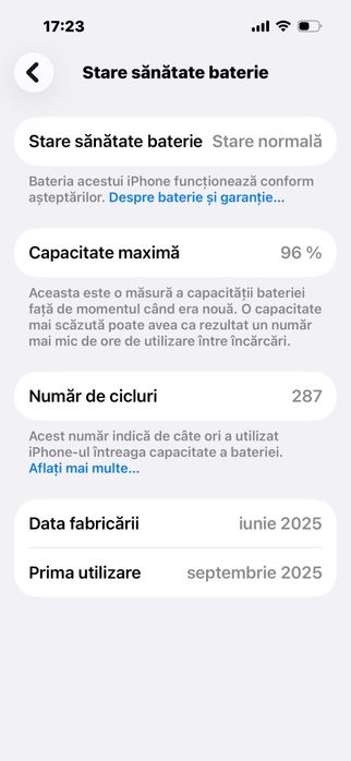 iPhone 16 Black 128 GB | 96% baterie | Cutie | Impecabil | Brașov