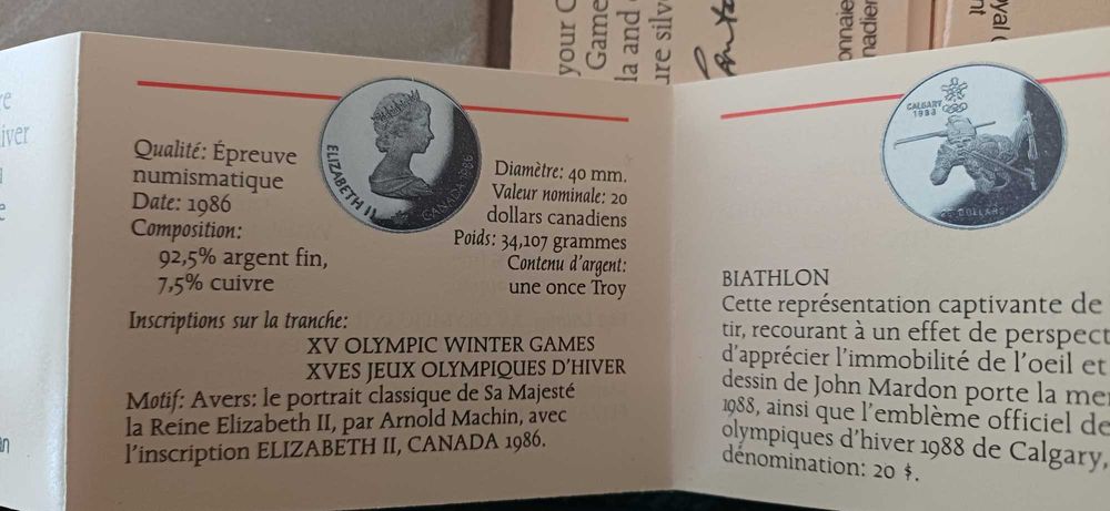 Сребърни монети - Олимпийски игри Калгари 1988 година