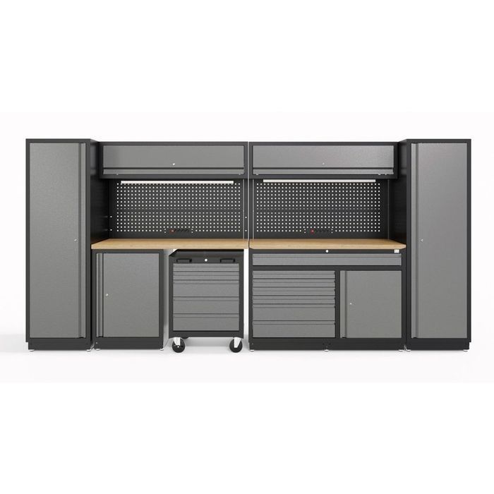 Set mobilier atelier mecanic profesional 420cm - 13 piese cu led si bl