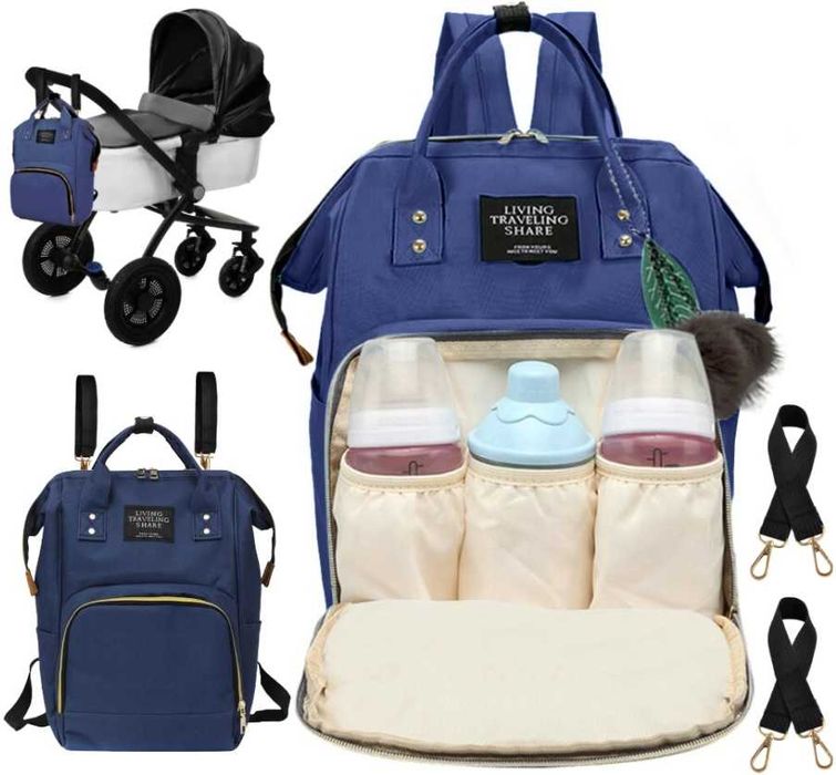 Дамска чанта раница ВОДОУСТОЙЧИВА за детска количка път разходка 30л.