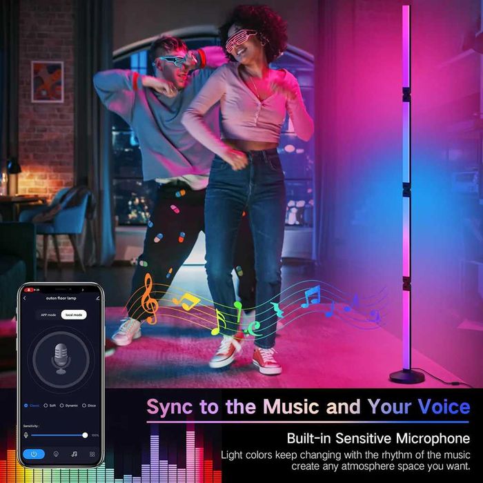 Lampă de podea OUTON LED, RGBICWW, 24W, pliabilă,