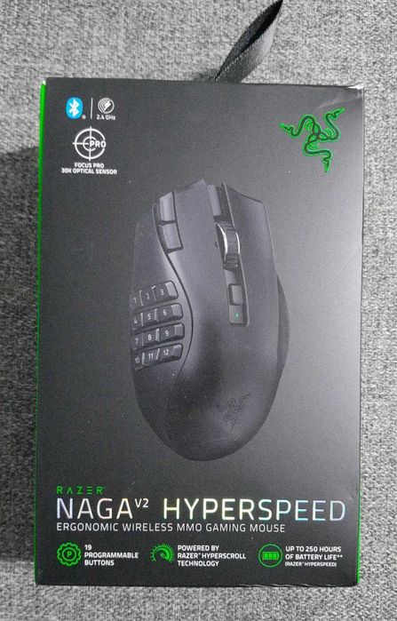Mouse gaming wireless Razer Naga V2 HyperSpeed, 19 butoane, 30k DPI