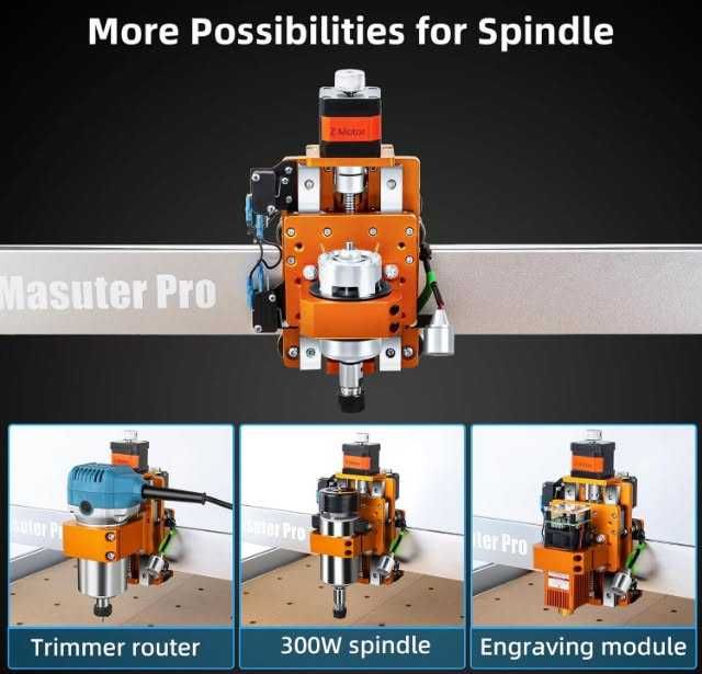 CNC фреза FoxAlien Masuter Pro 4040, CNC рутер, подобрена 3-осна фреза за дърво, метал, акрил.