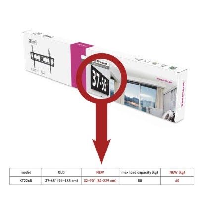 Suport TV perete 32–90 inch (81–229 cm), rabatabil , nivela boloboc, Nou