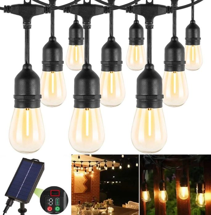 Градински гирлянд с 10 бр солярни лампи 5 метра