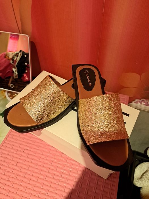 Дамски чехли естествена кожа